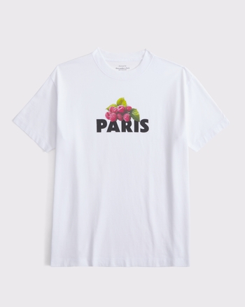Oversized Paris Raspberry Graphic Tee
