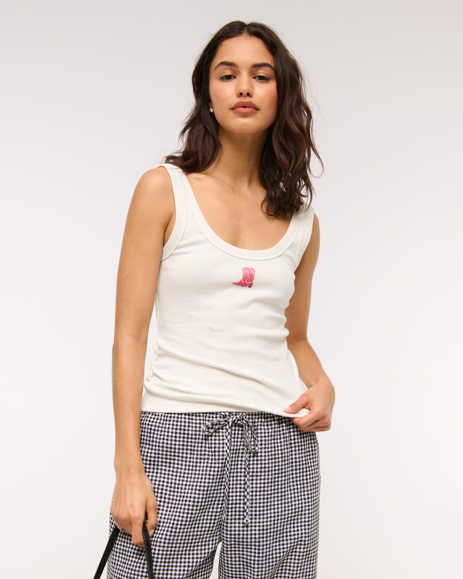 Cowboy Boots Graphic Scoopneck Tank