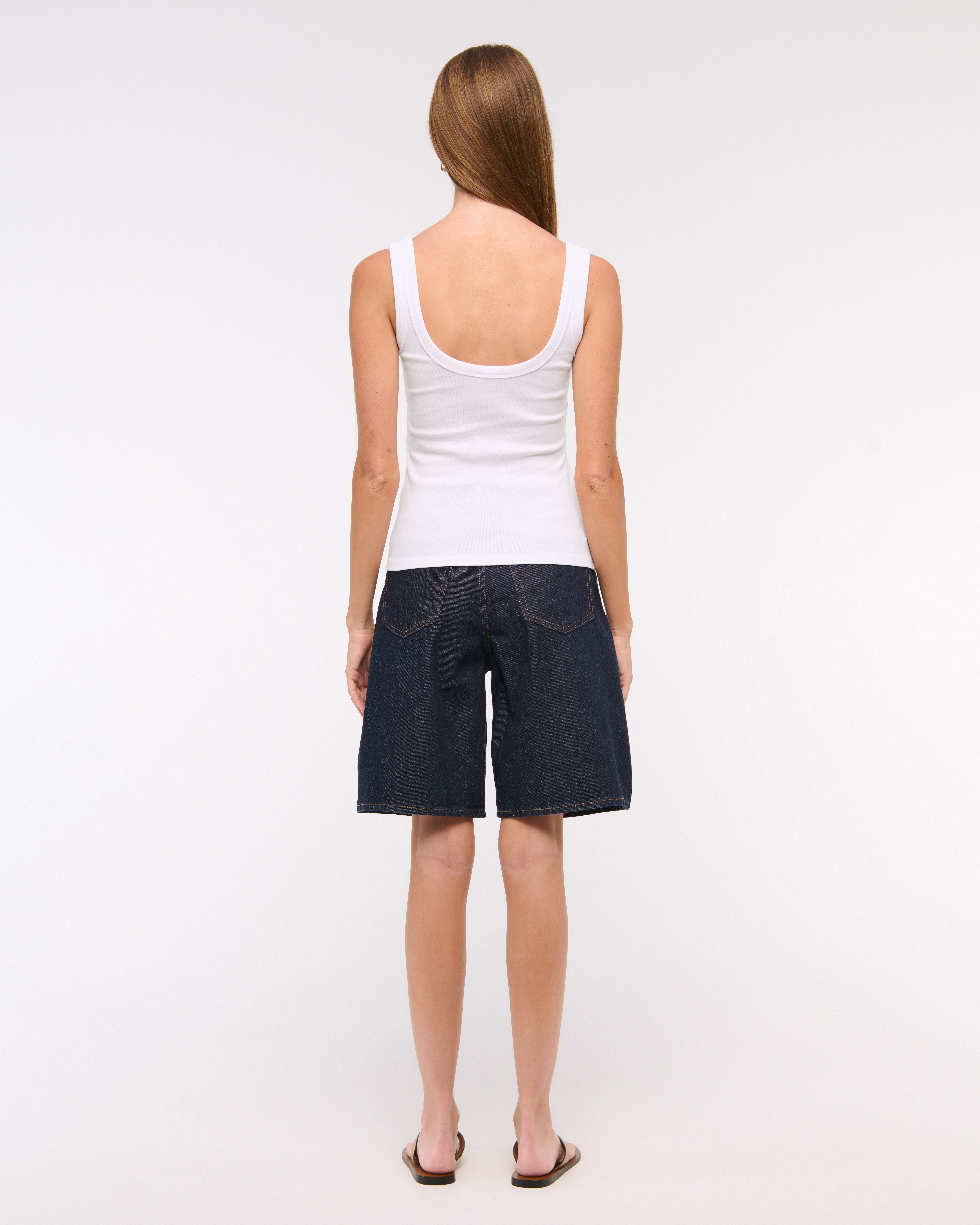 Abercrombie & Fitch Crab Graphic Scoopneck Tank In White