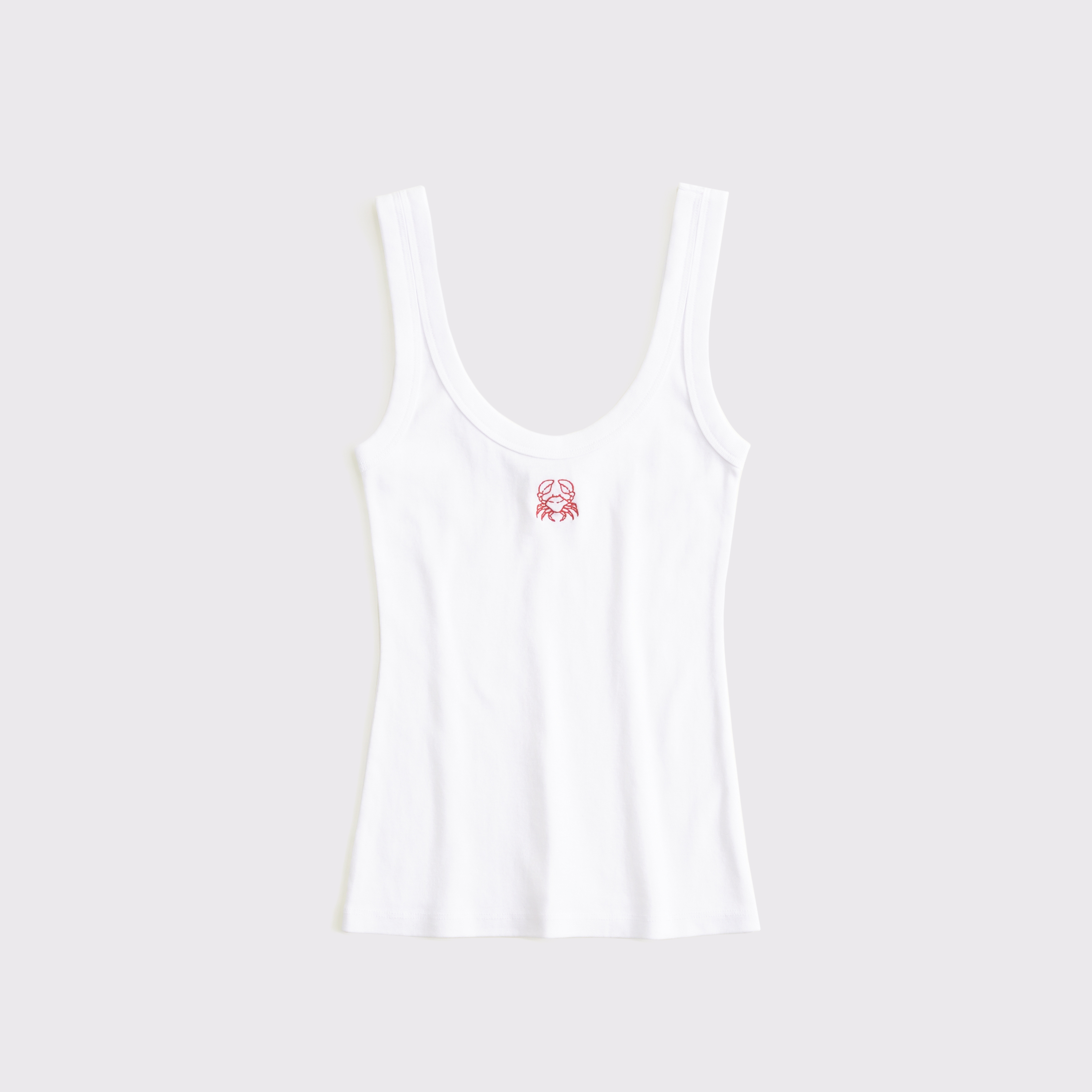 Abercrombie & Fitch Crab Graphic Scoopneck Tank In White