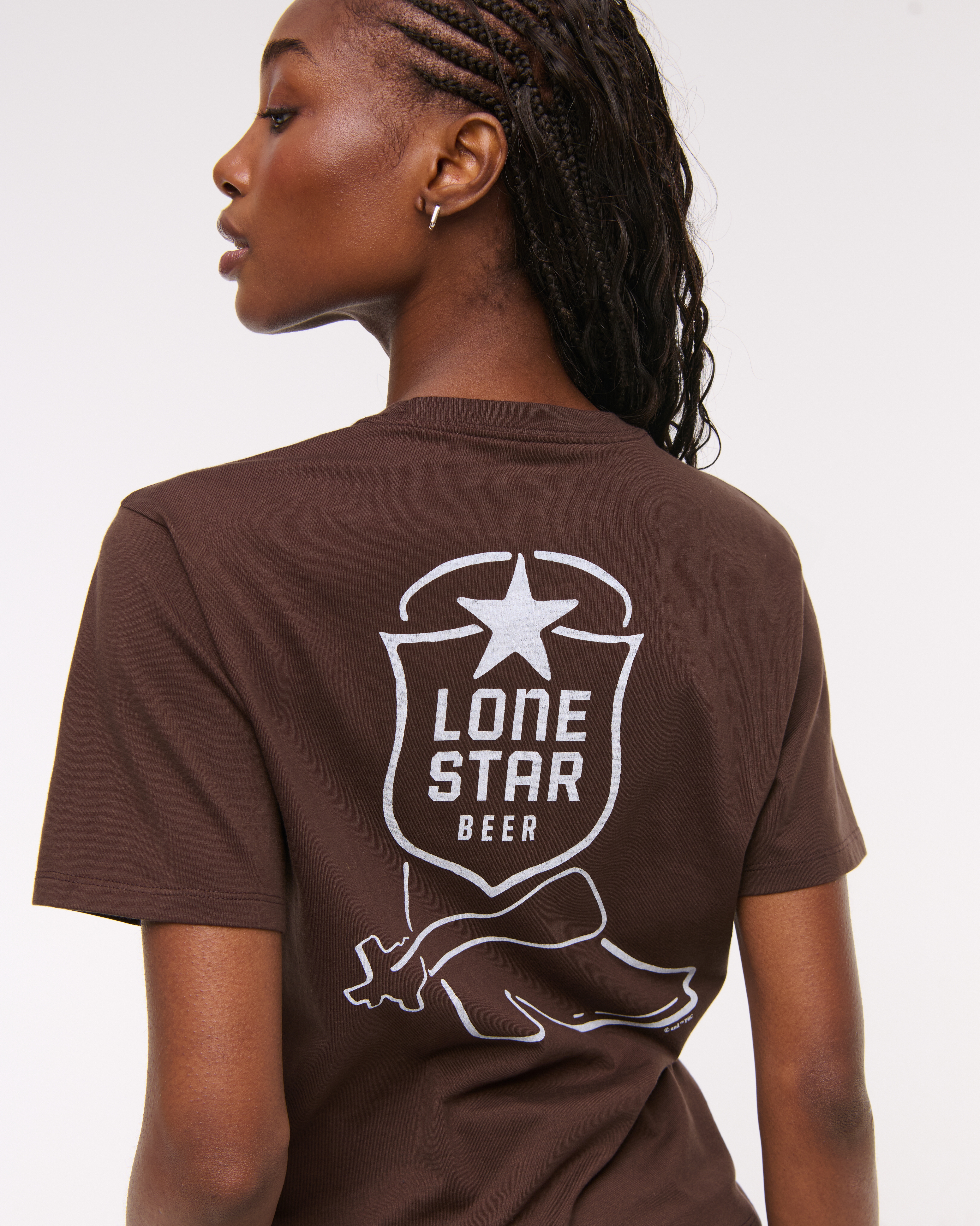Женские футболки Abercrombie & Fitch Short-Sleeve Lone Star Beer Graphic Relaxed Tee — фото 3
