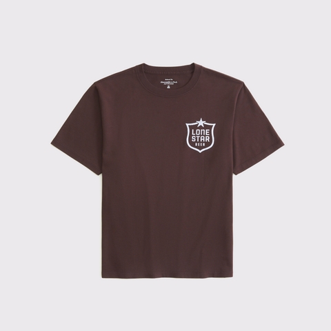 Женские футболки Abercrombie & Fitch Short-Sleeve Lone Star Beer Graphic Relaxed Tee
