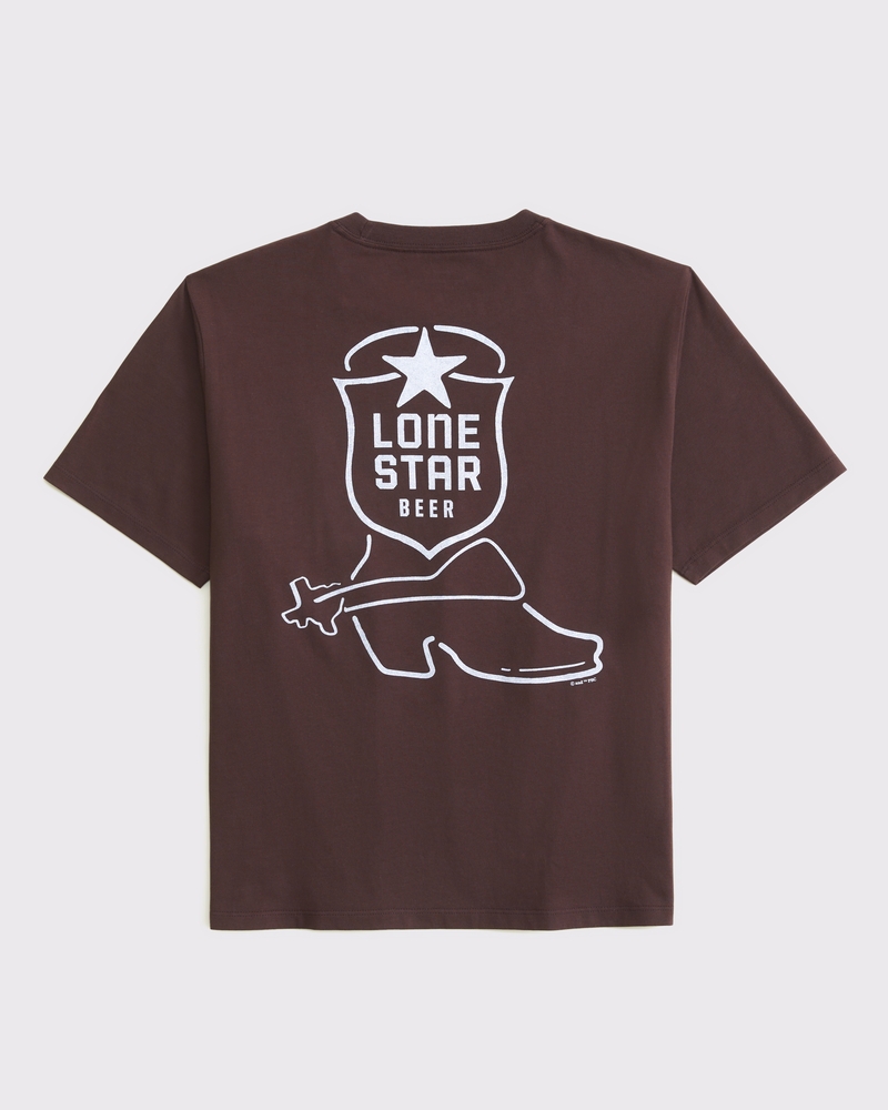 Women's Short-Sleeve Lone Star Beer Graphic Relaxed Tee | Women's Tops |  Abercrombie.com, image size:800x1000