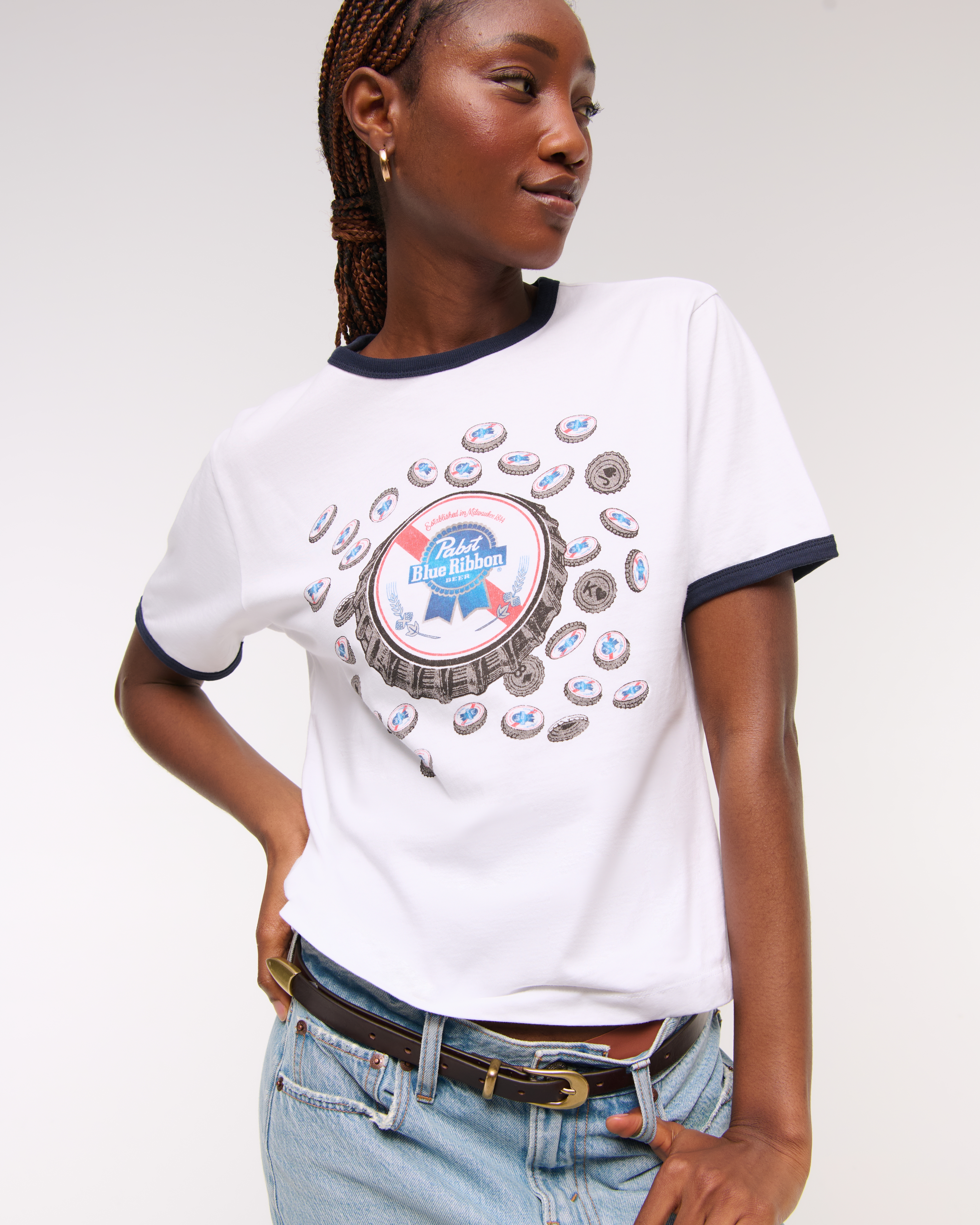 Women's Short-Sleeve Pabst Blue Ribbon Graphic Relaxed Tee Women's Short-Sleeve Pabst Blue Ribbon Graphic Relaxed Tee