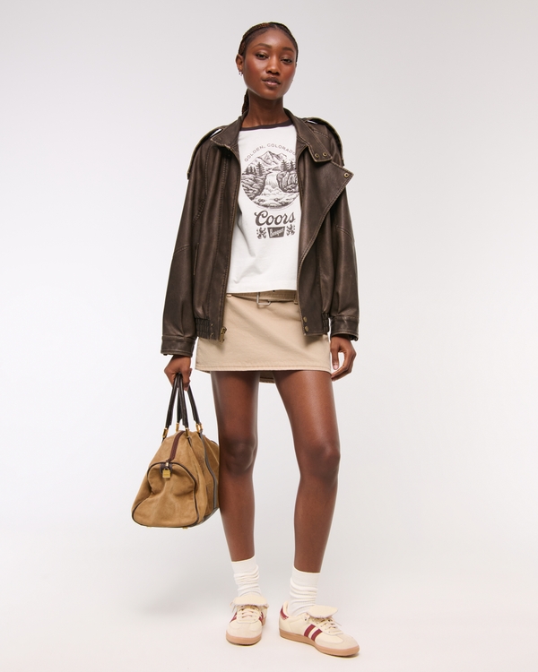 Short-Sleeve Coors Banquet Graphic Relaxed Tee, Cream view 2