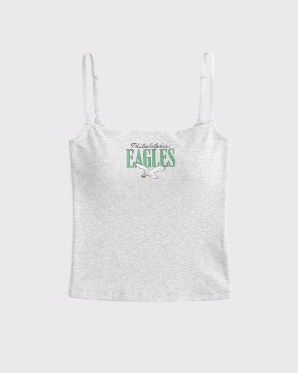 Philadelphia Eagles Bra-Free 90s Cami, Light Heather Gray - Eagles view 1