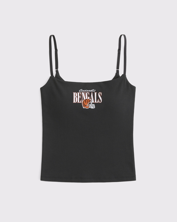 Cincinnati Bengals Bra-Free 90s Cami, Black - Bengals view 1