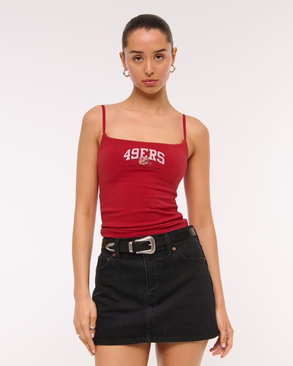 San Francisco 49ers Bra-Free 90s Cami, Red - 49ers view 1
