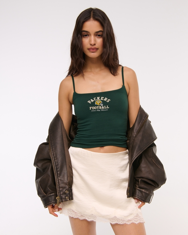 Green Bay Packers Bra-Free 90s Cami, Dark Green - Packers view 1