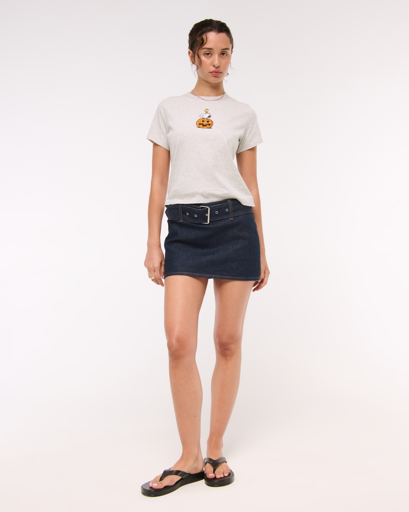 Short-Sleeve Snoopy Graphic Skimming Tee