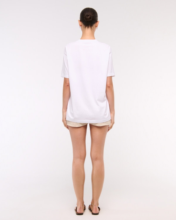 Oversized Beach Doodle Graphic Tee