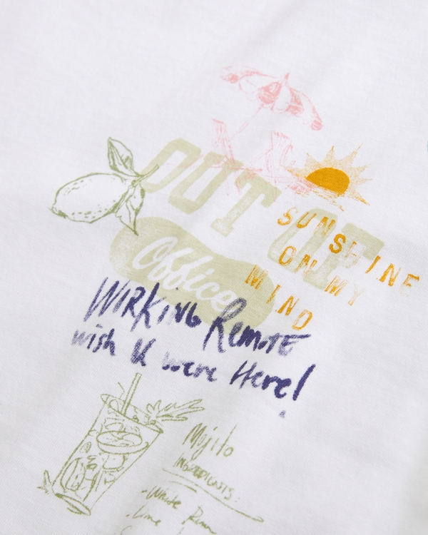 Oversized Beach Doodle Graphic Tee