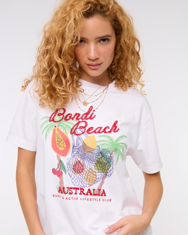 Oversized Bondi Beach Graphic Tee, White view 2