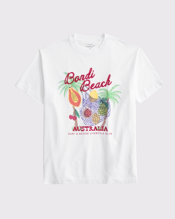 Oversized Bondi Beach Graphic Tee, White view 2