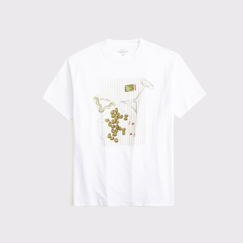 Женские футболки Abercrombie & Fitch Oversized Martini Graphic Tee