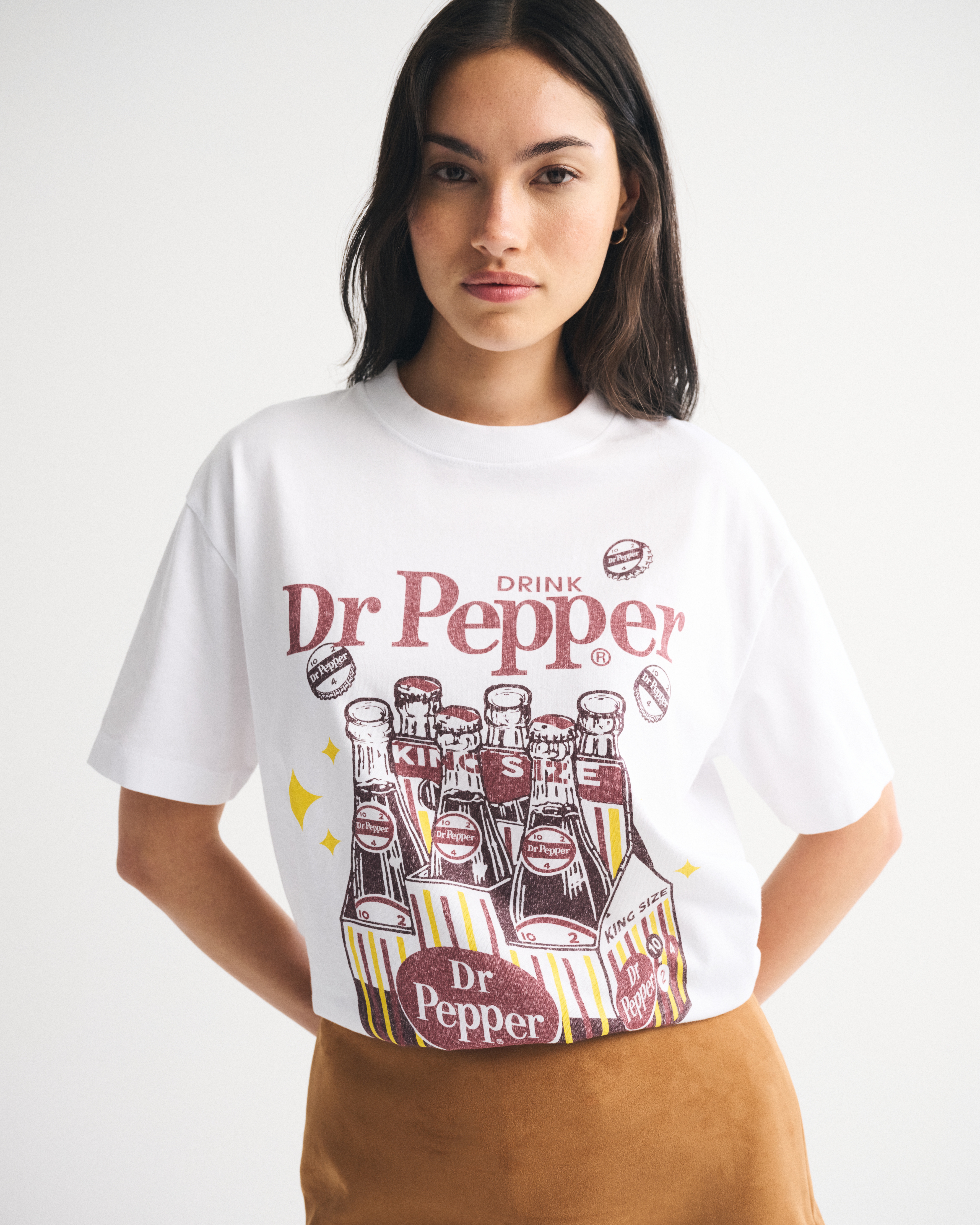 Abercrombie & Fitch Oversized Dr Pepper Graphic Tee In White