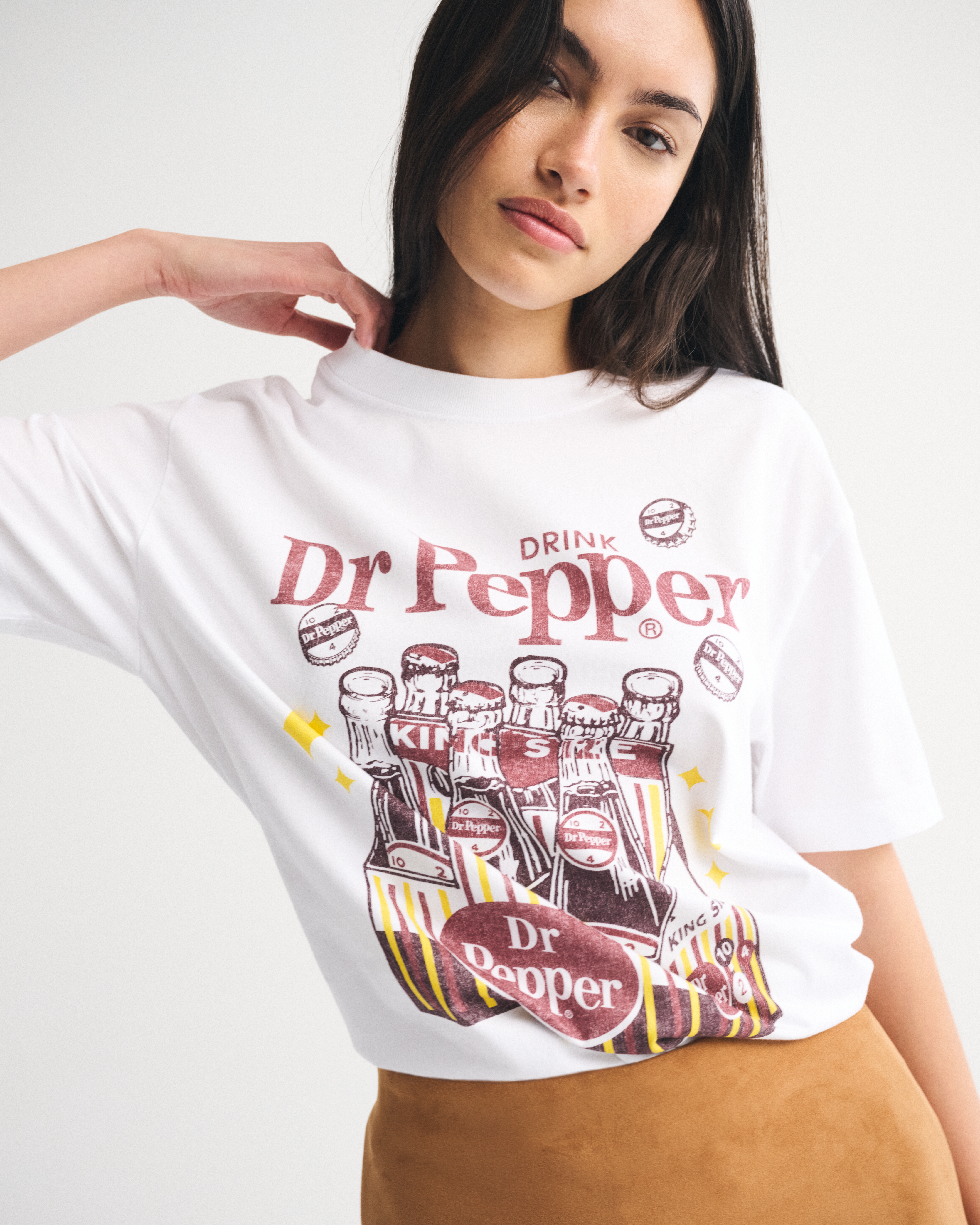 Abercrombie & Fitch Oversized Dr Pepper Graphic Tee In White