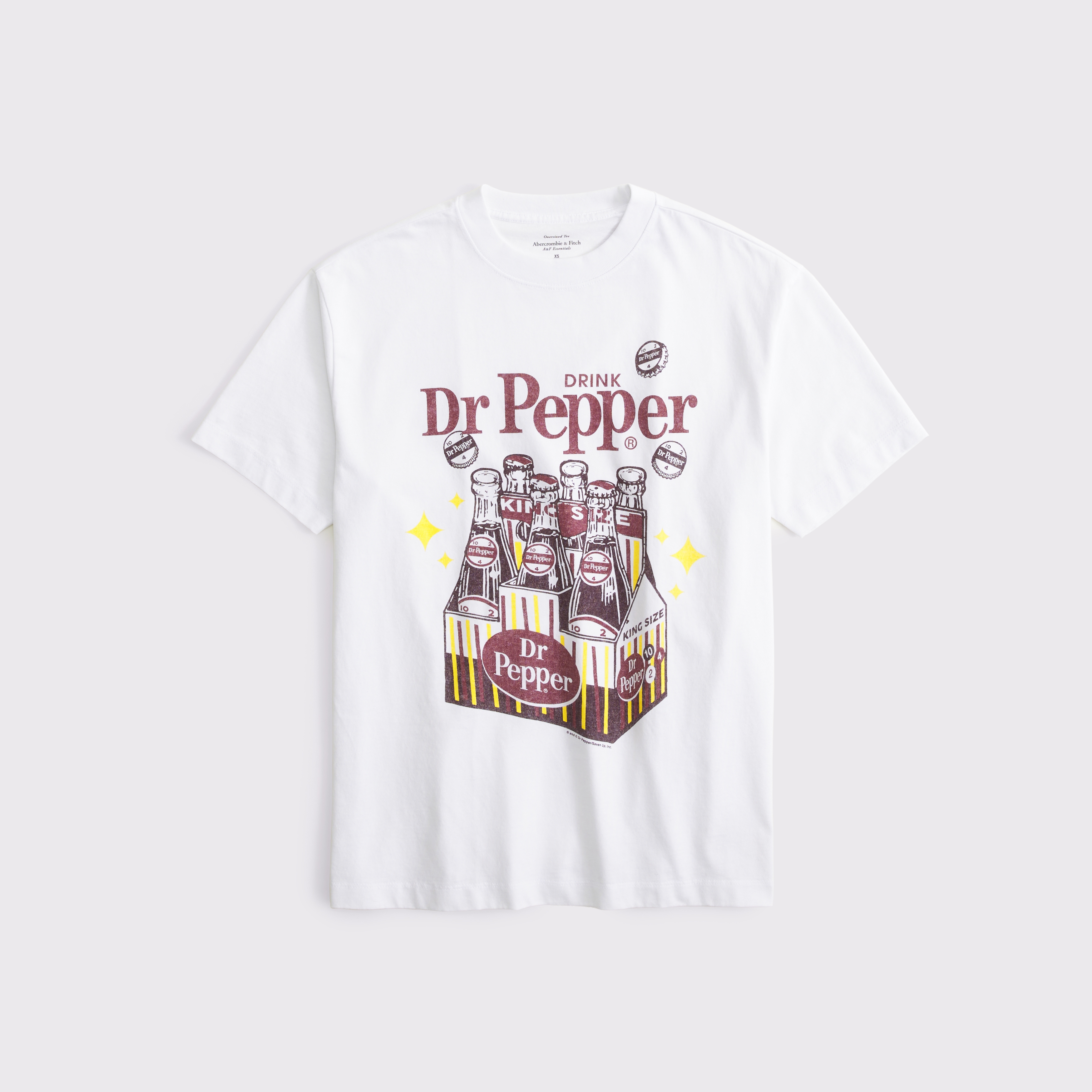 Abercrombie & Fitch Oversized Dr Pepper Graphic Tee In White