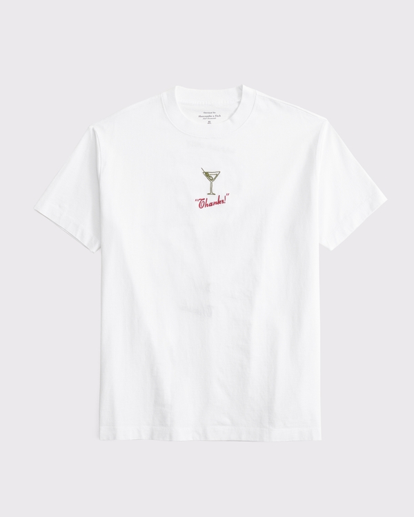 Oversized Cocktail Graphic Tee, White view 1