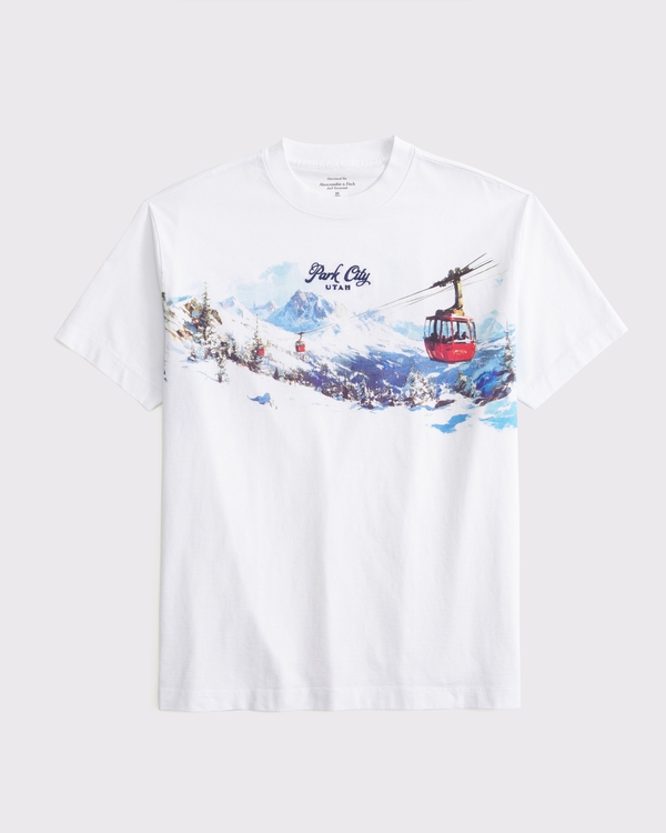 Oversized Park City Graphic Tee, White view 1