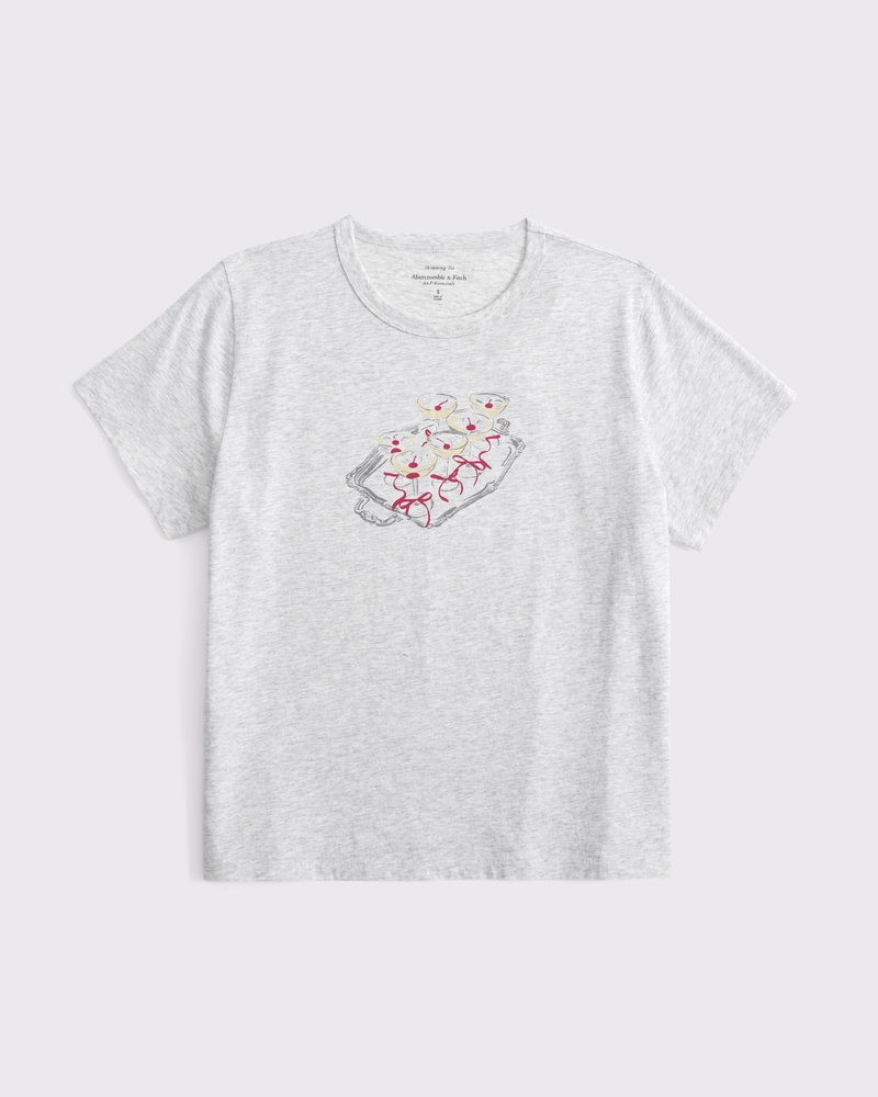 Short-Sleeve Martini Graphic Skimming Tee