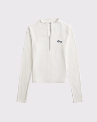 Long-Sleeve Logo Rib Half-Zip