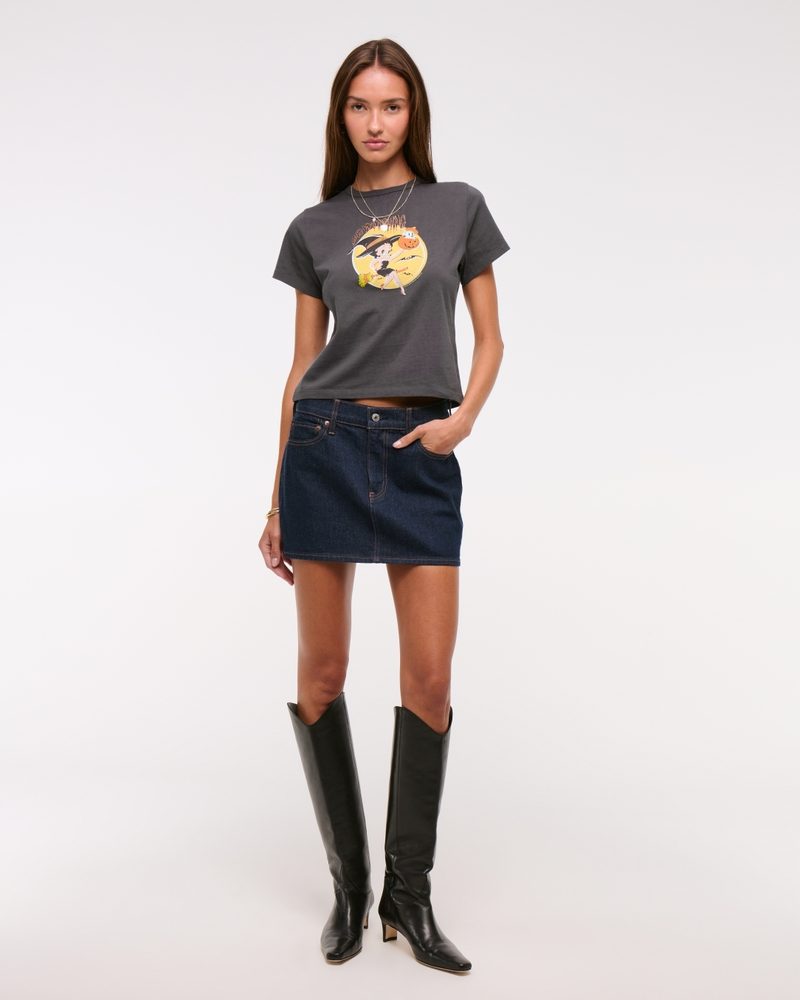 Short-Sleeve Betty Boop Graphic Skimming Tee