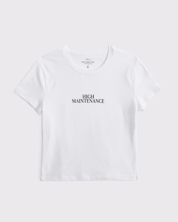 High Maintenance Graphic Baby Tee, White view 1