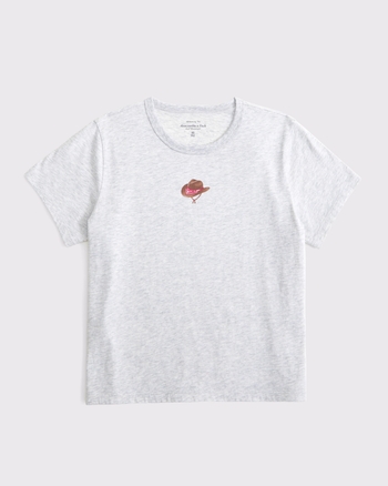 Short-Sleeve Cowboy Hat Graphic Skimming Tee