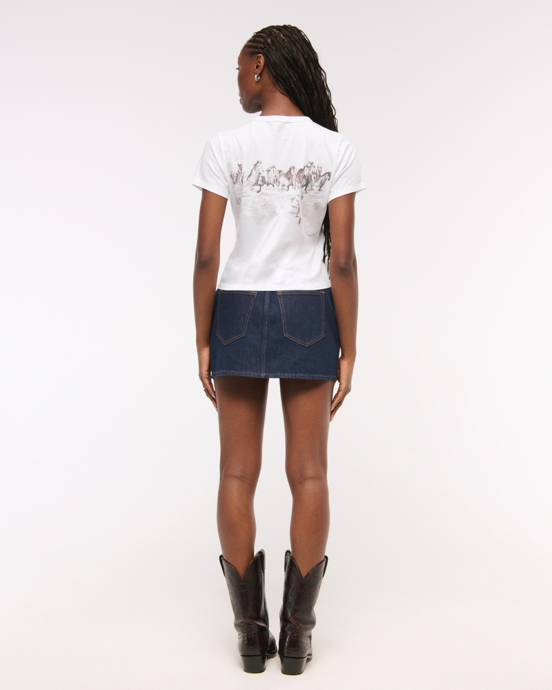 Short-Sleeve Horses Graphic Skimming Tee