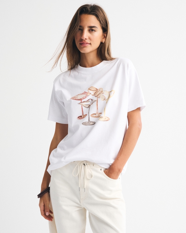 Oversized Coastal Drinks Graphic Tee