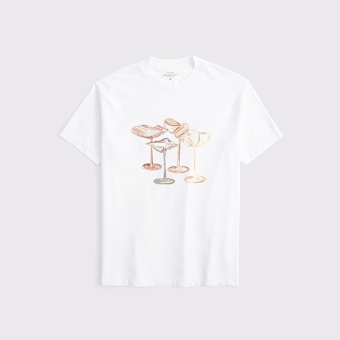 Женские футболки Abercrombie & Fitch Oversized Coastal Drinks Graphic Tee