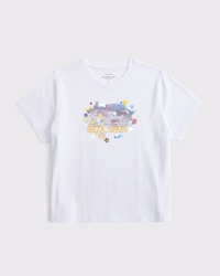 Short-Sleeve Ibiza Graphic Skimming Tee