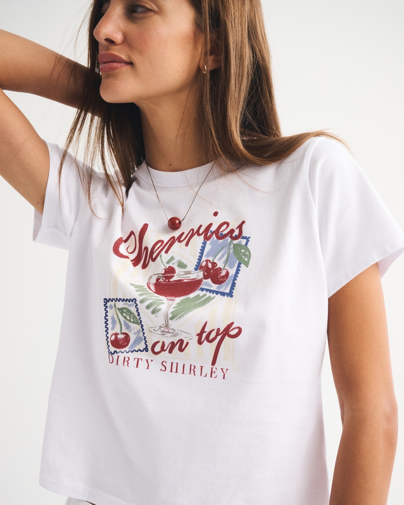 Short-Sleeve Dirty Shirley Graphic Skimming Tee