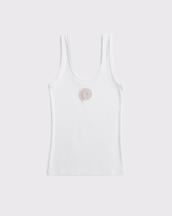 Women's Crochet-Style Shell Rib Scoopneck Tank | Women's Clearance ...