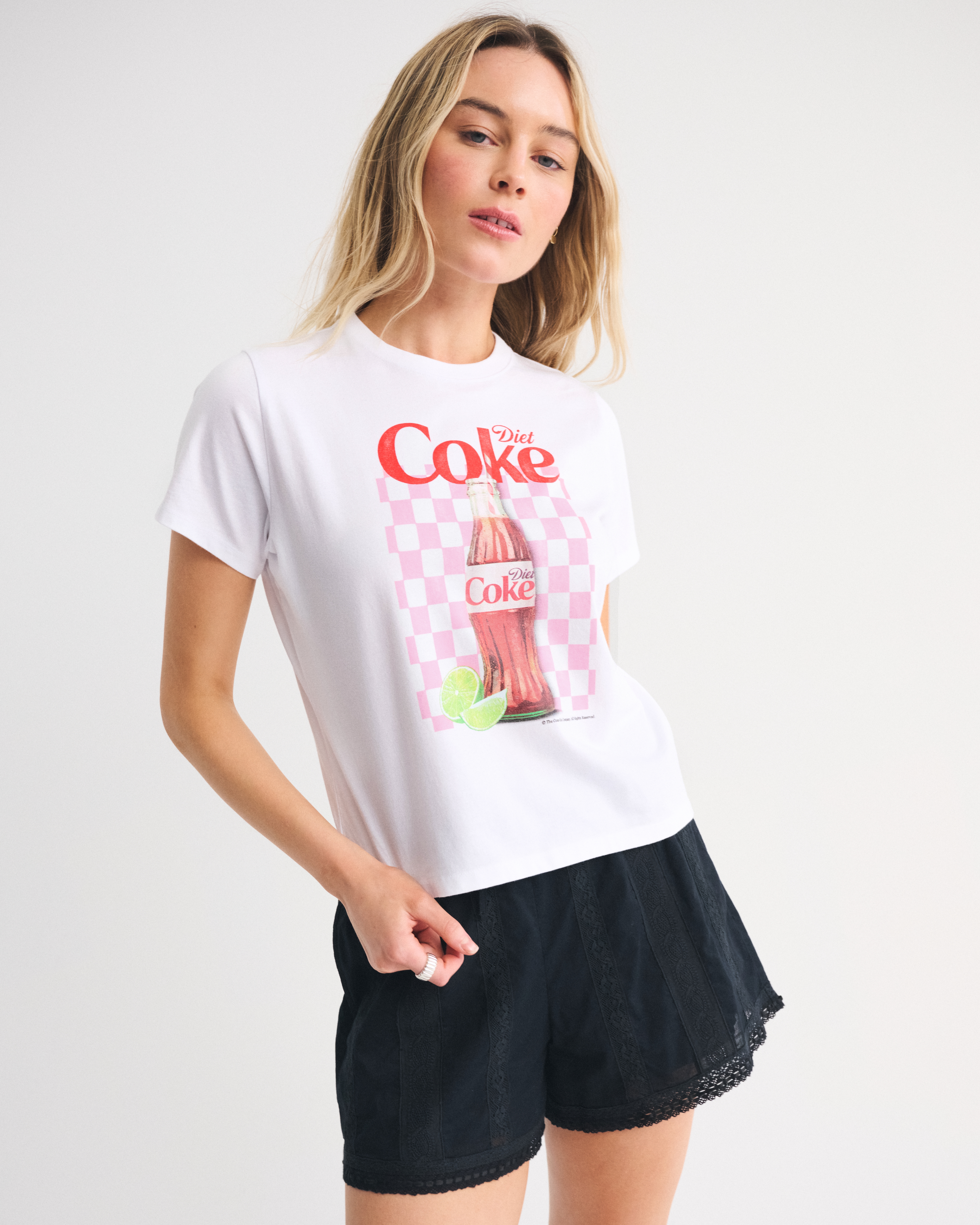 Abercrombie & Fitch Short-sleeve Diet Coke Graphic Skimming Tee In White