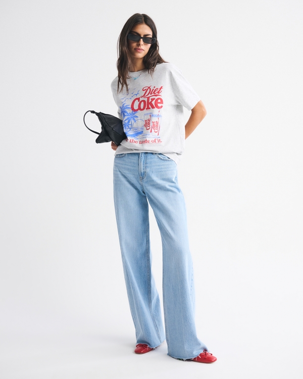 Oversized Diet Coke Graphic Tee, Light Gray view 2