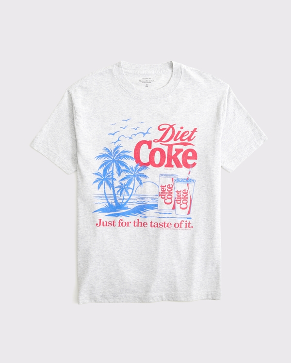 Oversized Diet Coke Graphic Tee, Light Gray view 1