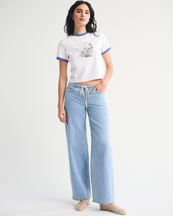 Short-Sleeve Nautical Graphic Skimming Tee