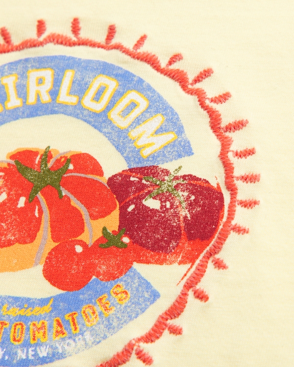 Short-Sleeve Tomato Graphic Skimming Tee