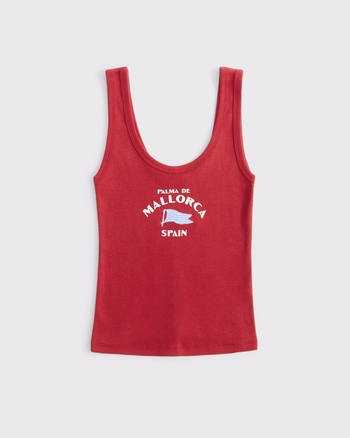 Mallorca Graphic Scoopneck Tank