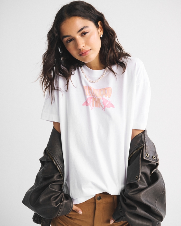 Oversized Fleetwood Mac Graphic Tee, White view 1