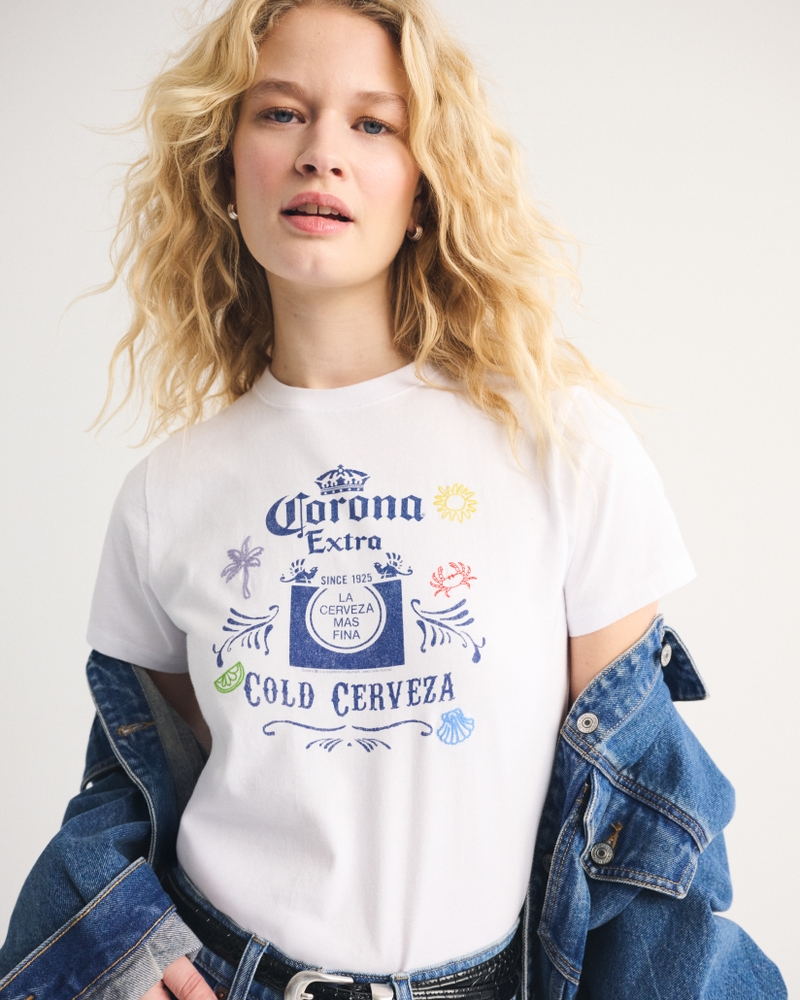 Short-Sleeve Corona Graphic Skimming Tee - thumbnail 2