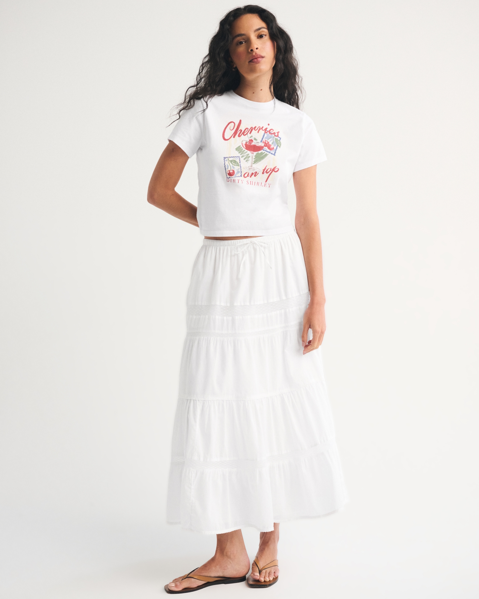 Short-Sleeve Dirty Shirley Graphic Skimming Tee