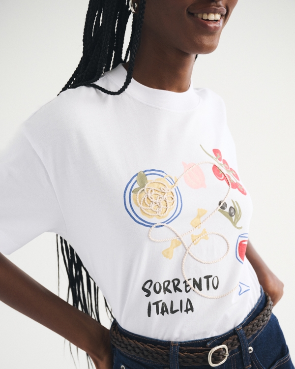 Oversized Italia Graphic Tee, White view 2