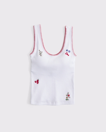 Bra-Free Coastal Graphic Scoopneck Tank