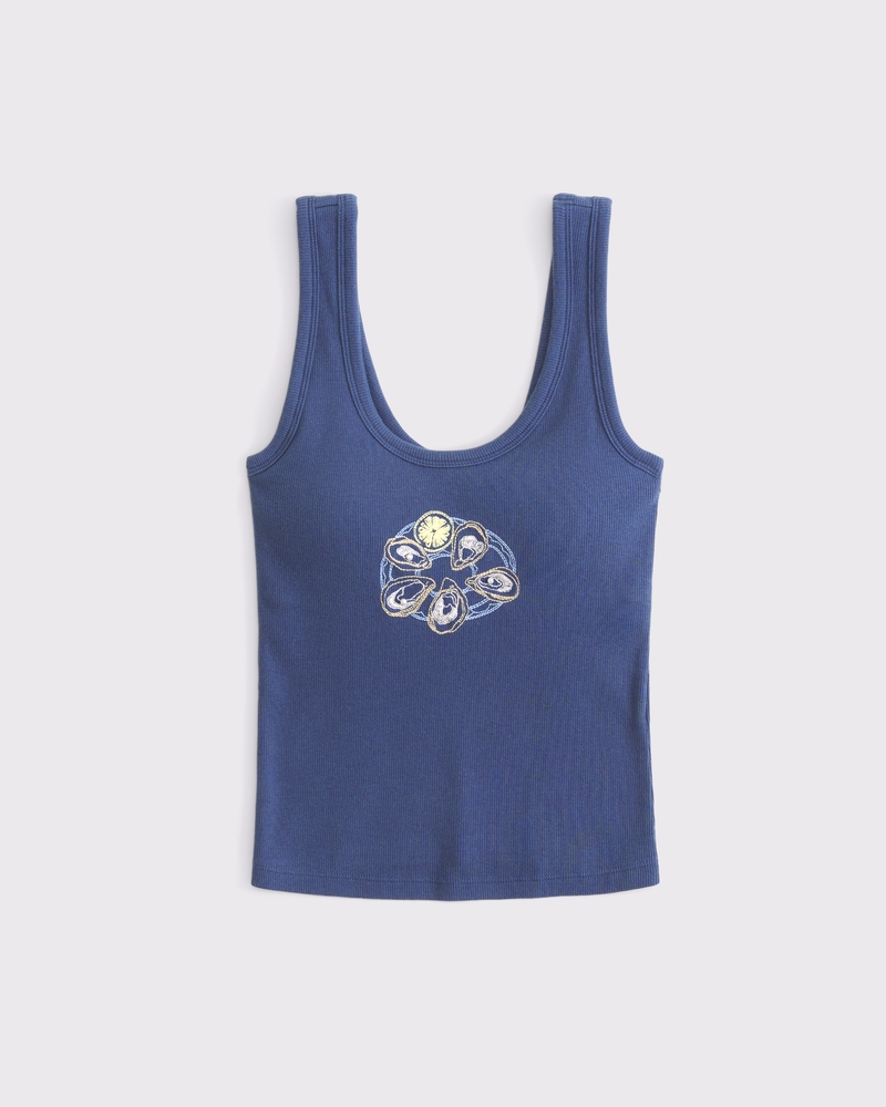 Women's Bra-Free Oyster Graphic Scoopneck Tank | Women's Clearance