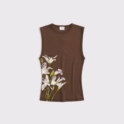 Женские топы Abercrombie & Fitch High-Neck Graphic Tank