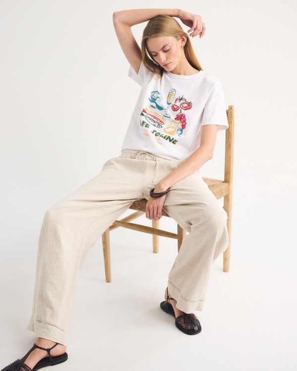Café Graphic Boxy Tee, White view 2