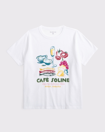 Café Graphic Boxy Tee from Abercrombie & Fitch - $40